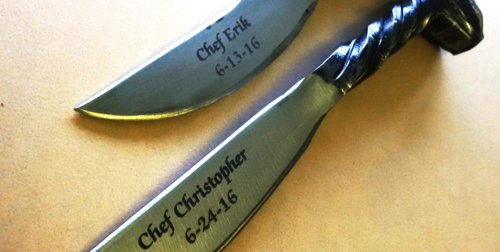 Custom engraved knives and cutlery