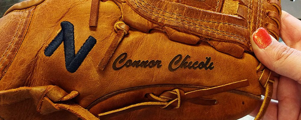 Engraved store baseball glove