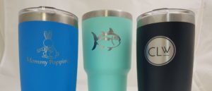 Engraved Tahoe Blue Yeti Cups
