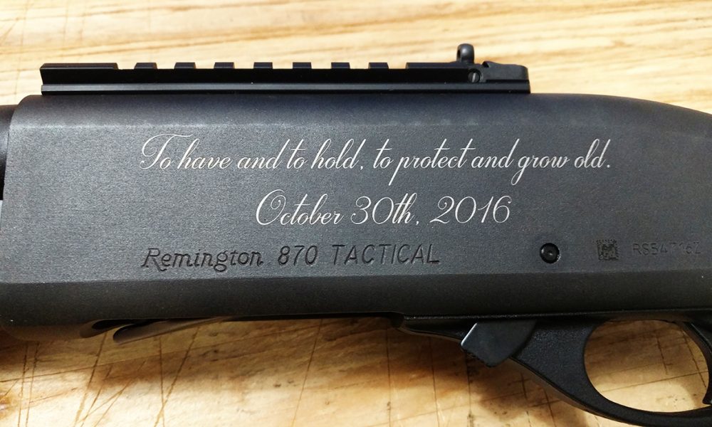 custom engraved remington shotgun rifle wedding gun laser engraving pros Shotguns Engraving rifles