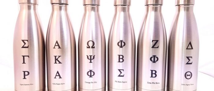 custom engraved stainless steel bottles fraternity sorority laser engraving pros drinkware