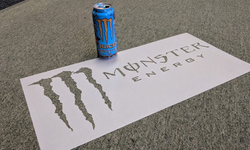 custom engraved monster energy sign laser engraving pros Plastic Engraving