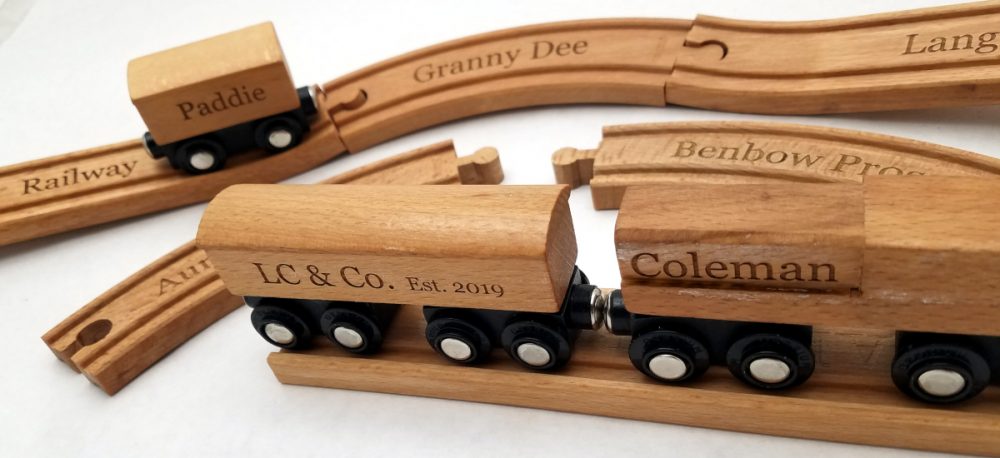 Engraved Wood Trainsets